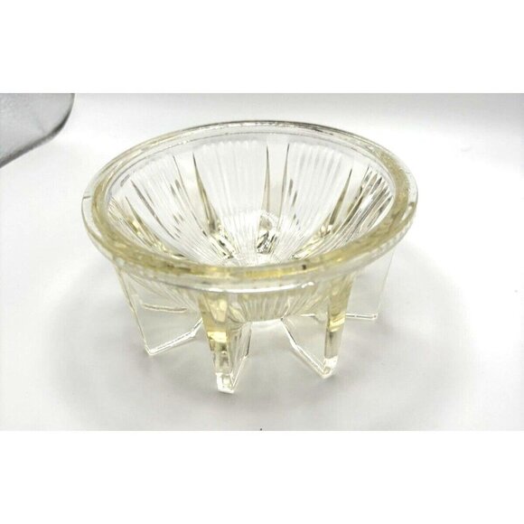 5" Clear Depression Glass Footed Candy/Condiment/Trinket Dish Rare Yellow Cast - Picture 1 of 11